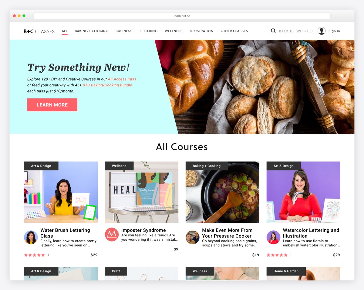 brit + co website example