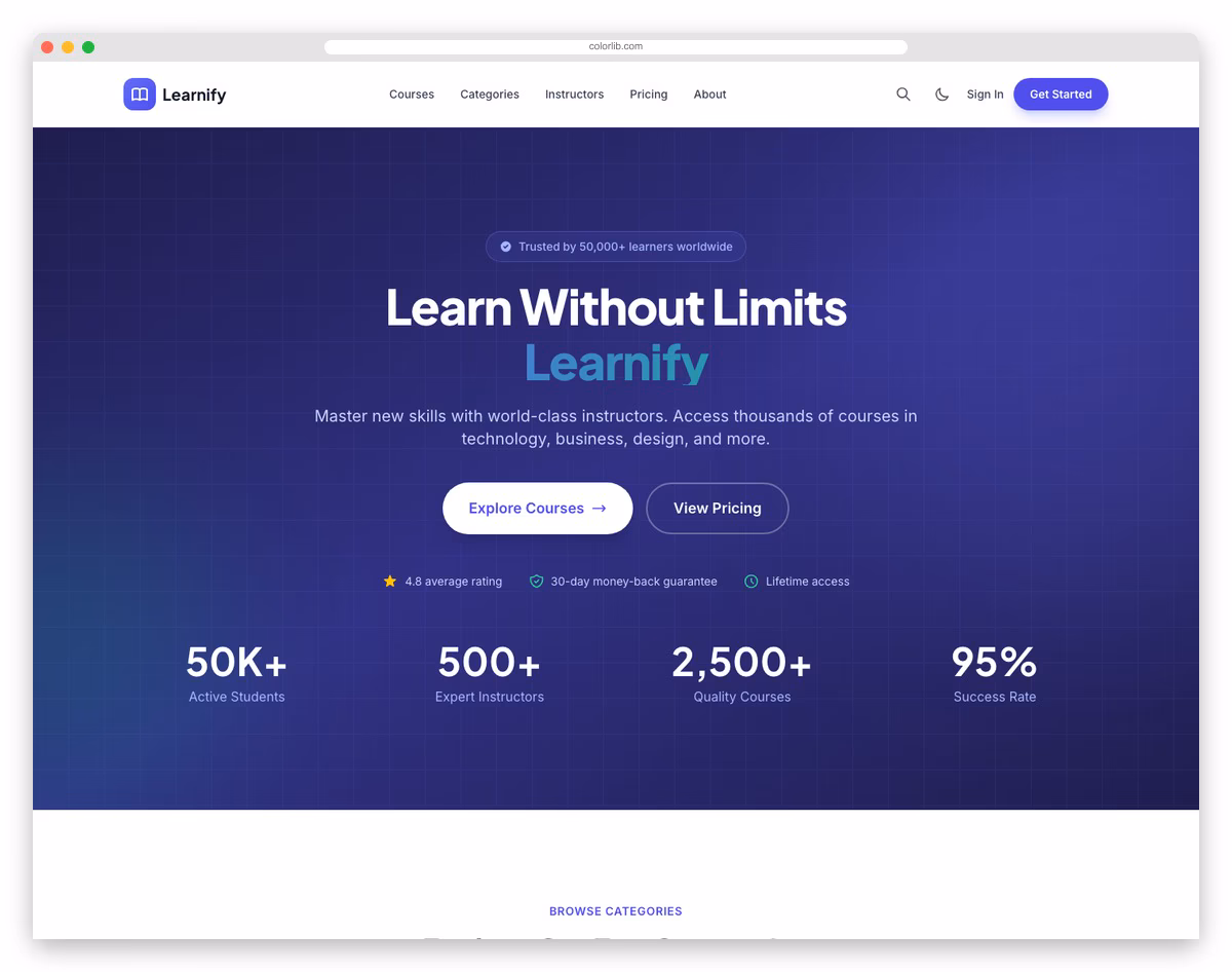 LearnHub - Astro and Tailwind CSS Template