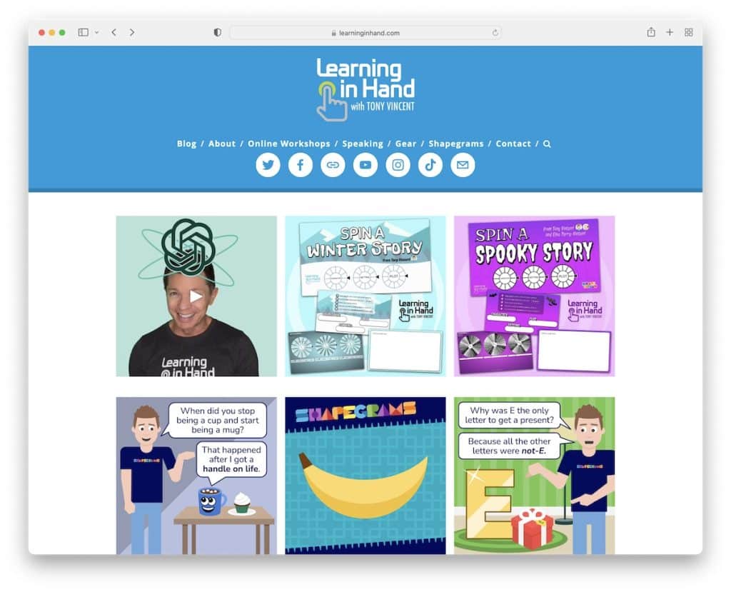 learning in hand teacher website
