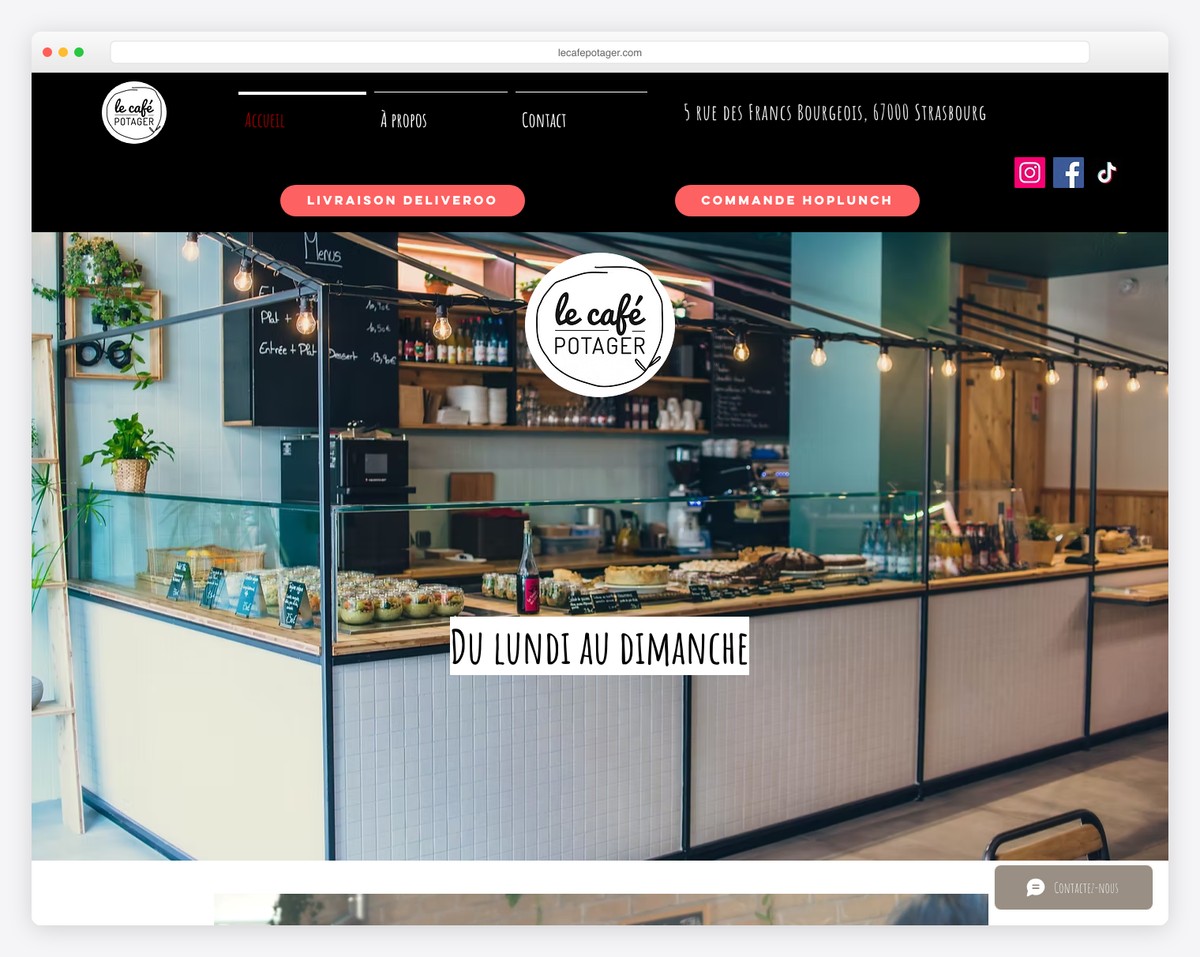 le cafe potager website example