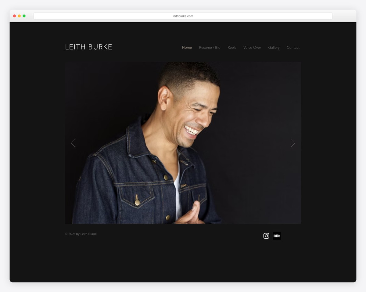 Leith Burke actor website