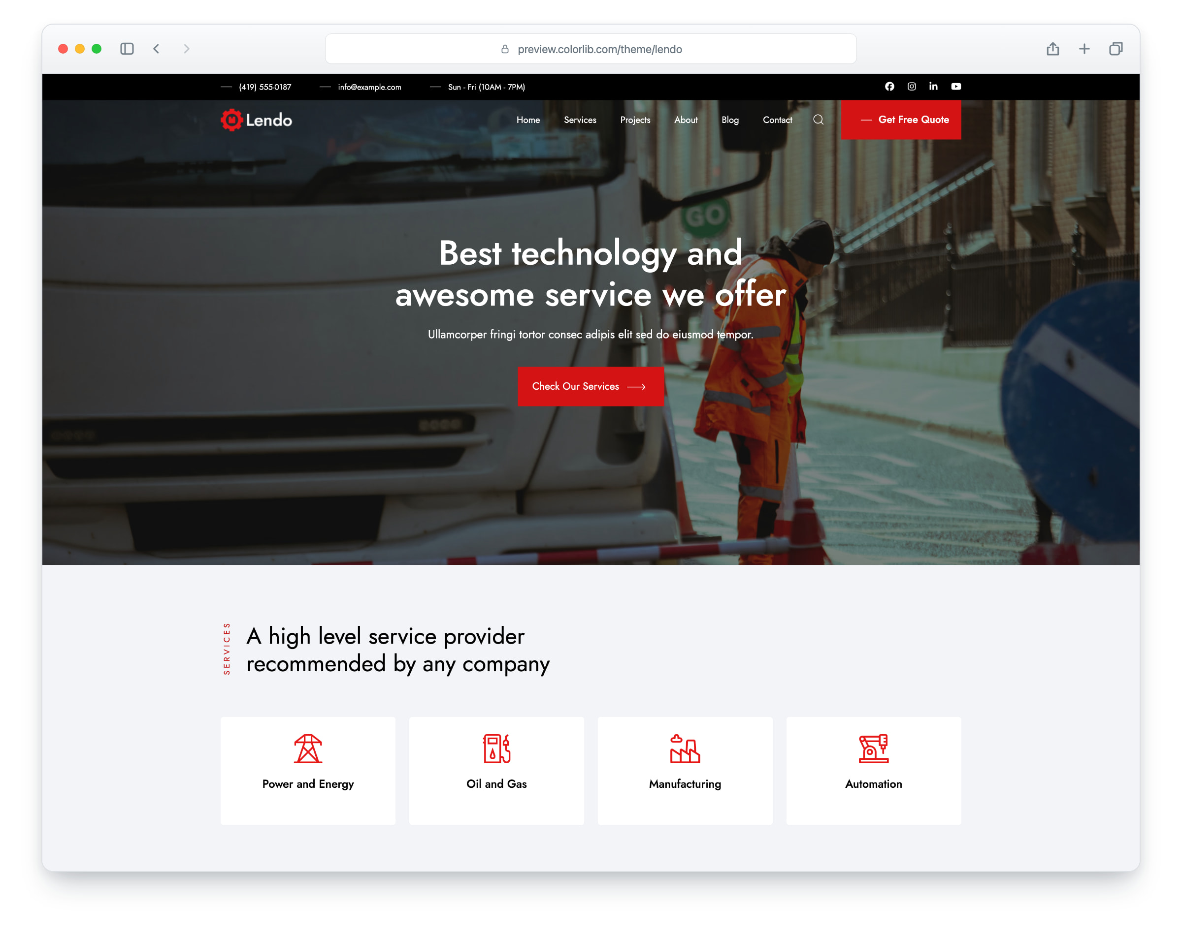 Lendo website template