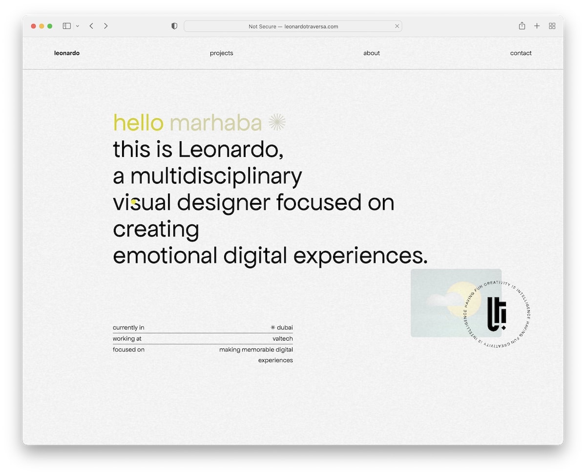 leonardo traversa clean website example