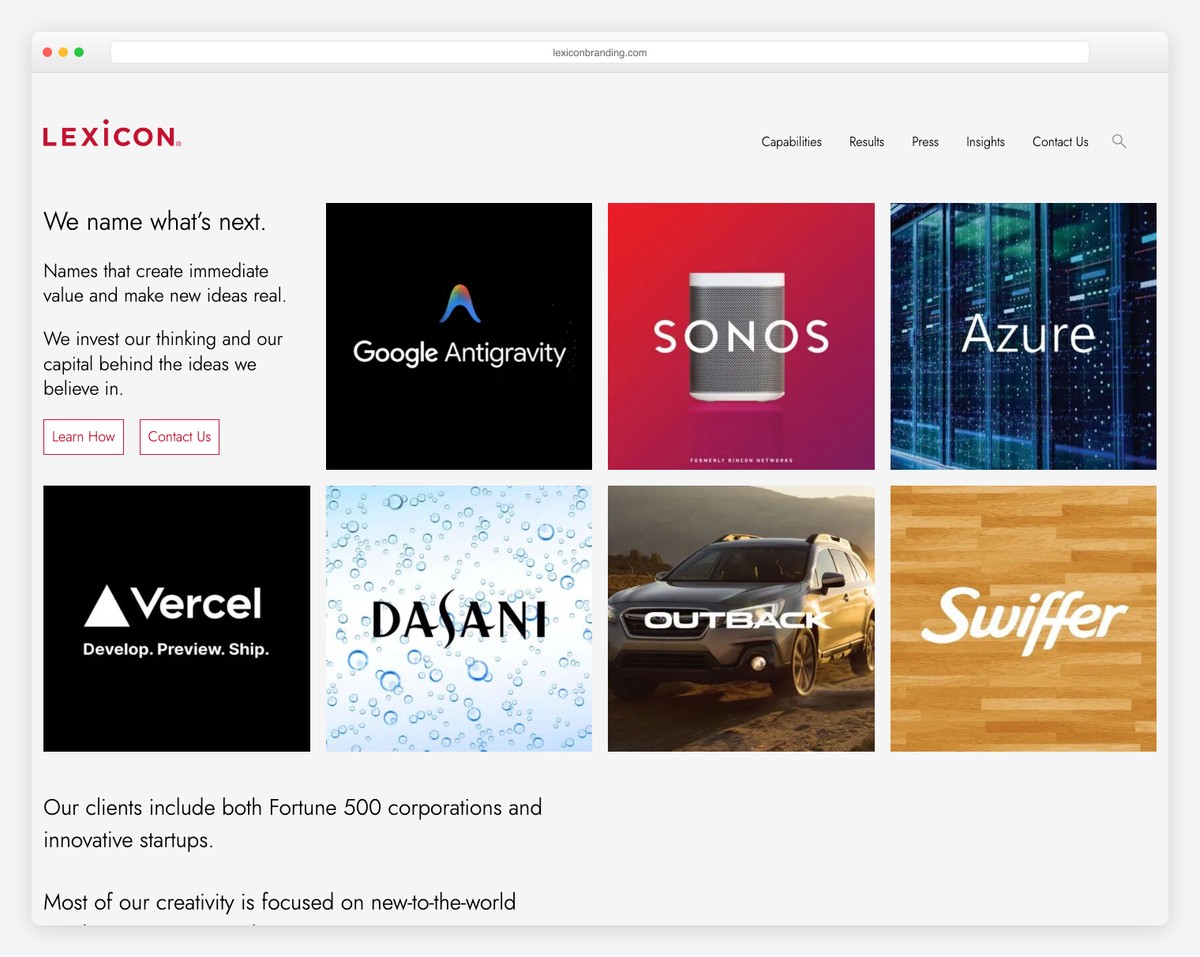 lexicon branding website example