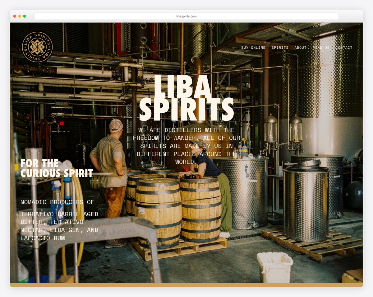 liba spirits website example