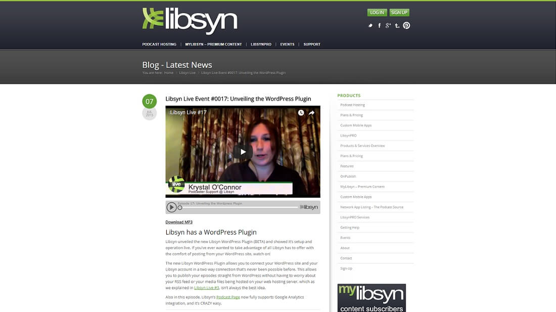 libsyn podcasting plugin for WordPress