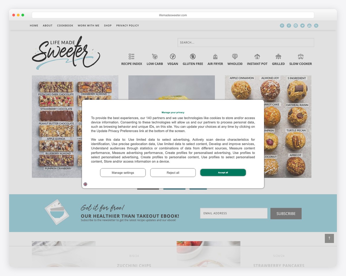 life made sweeter recipe blog