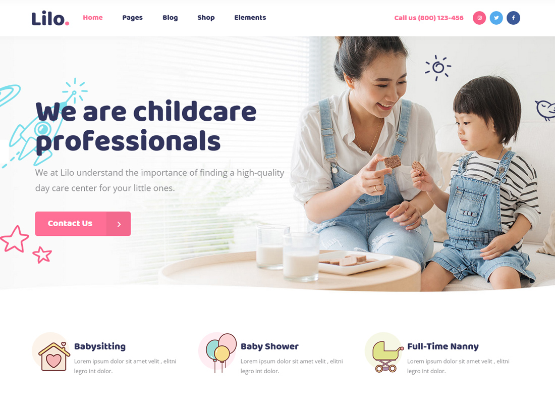 Lilo - A Babysitting and Child Care WordPress Theme