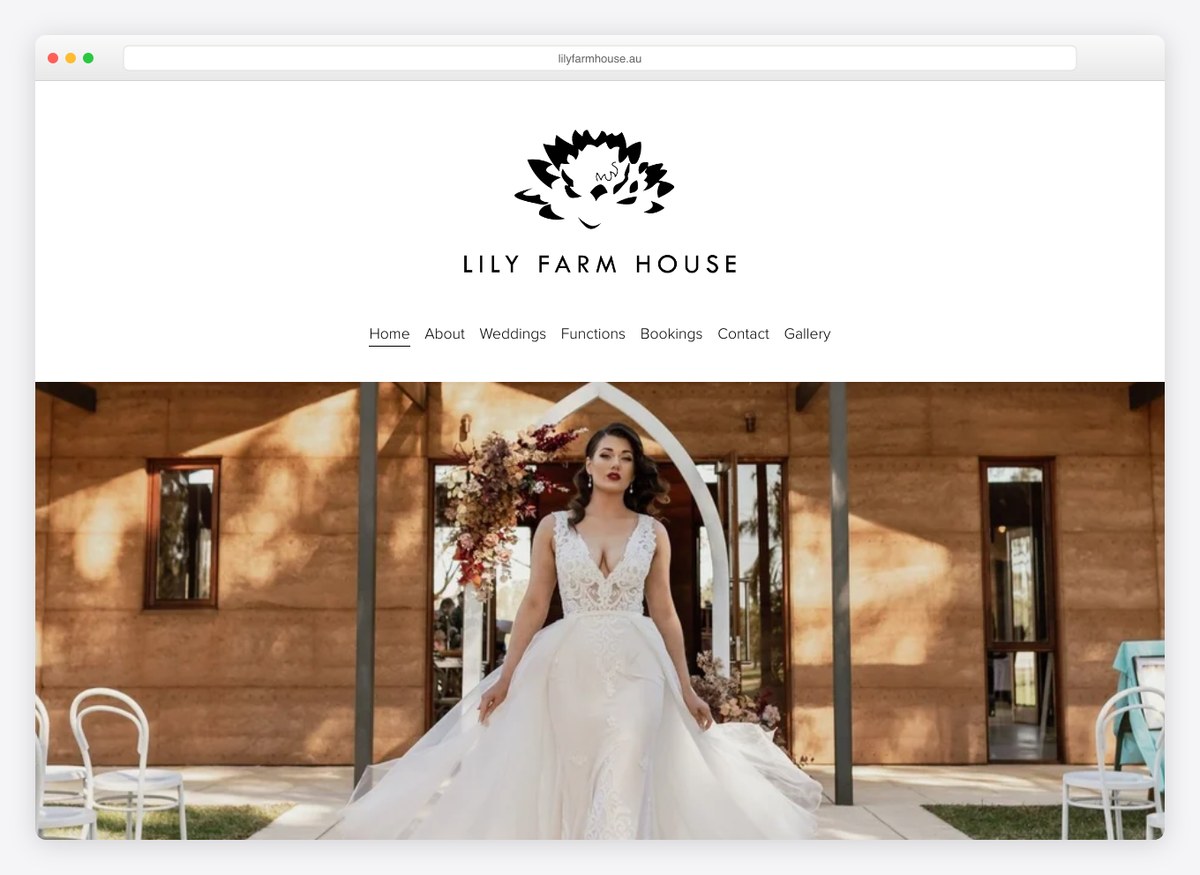 Lily Farm House event website homepage