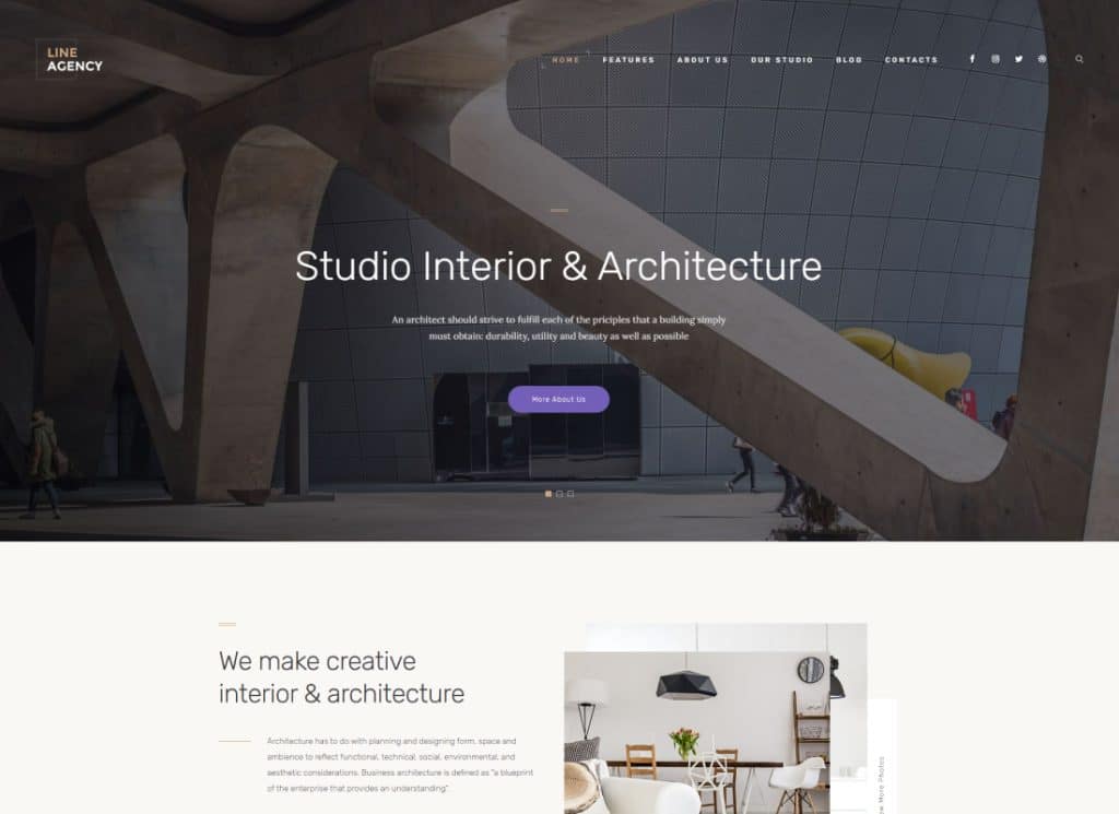 Line Agency - Interior Design & Architecture WordPress Theme

