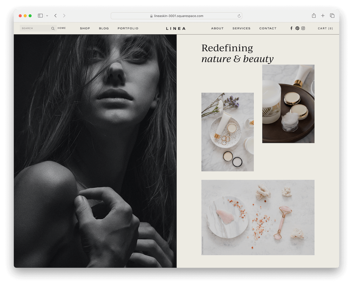linea squarespace beauty template
