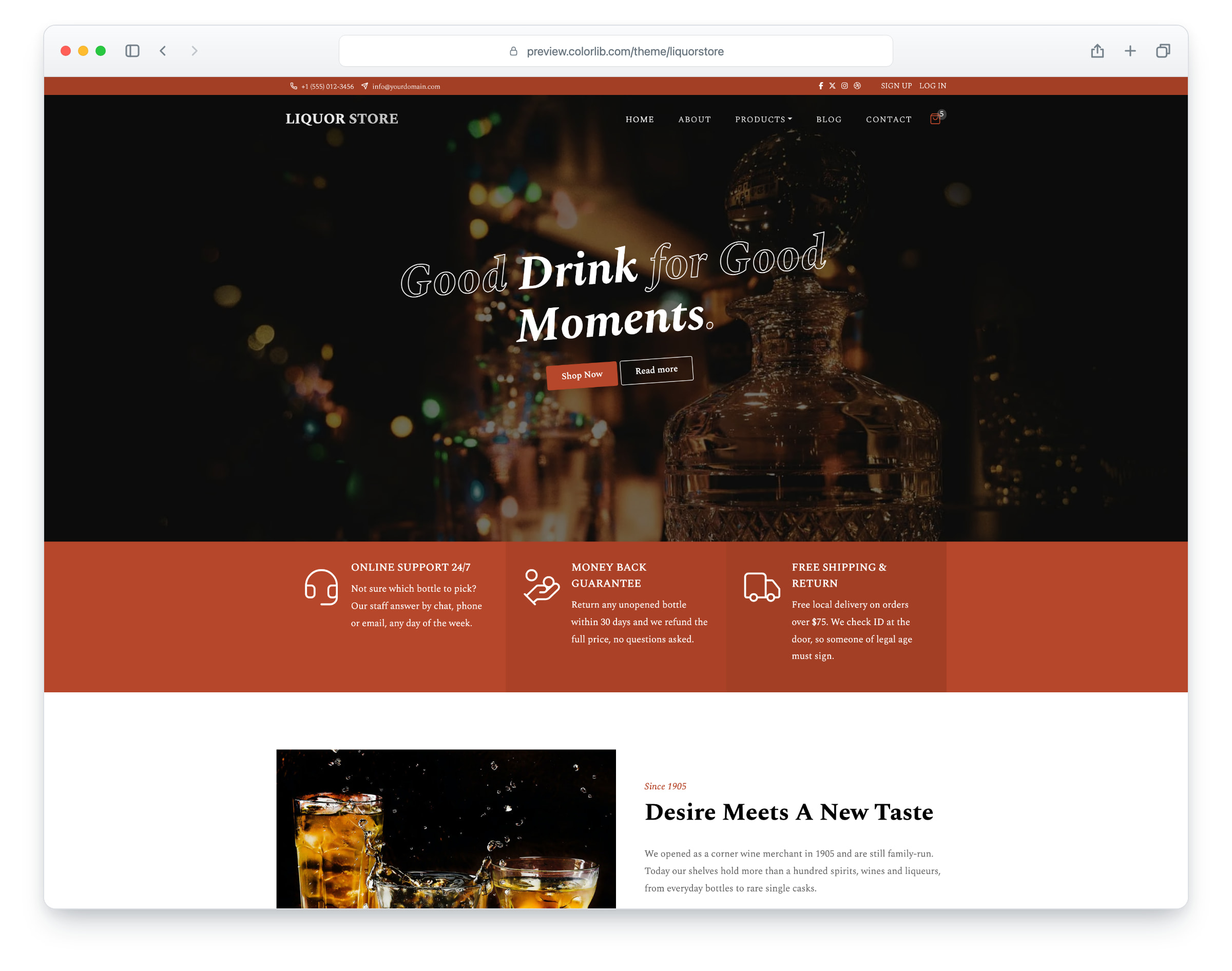Liquorstore website template