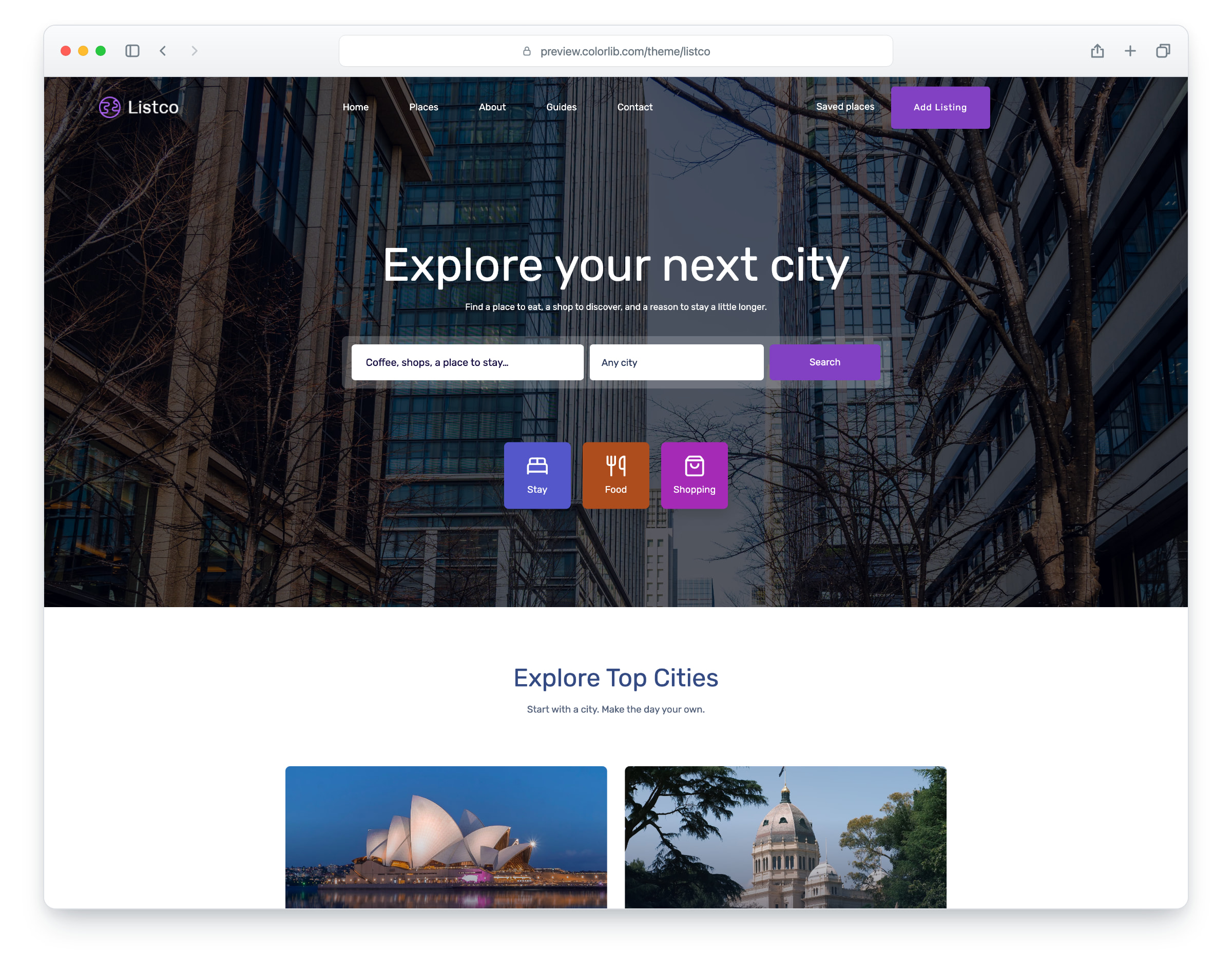 Listco website template