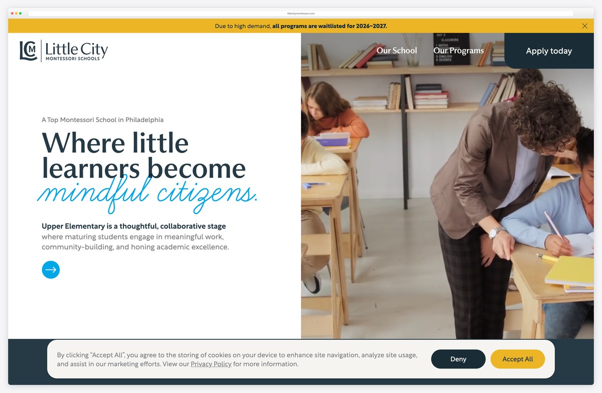 little city montessori school website example