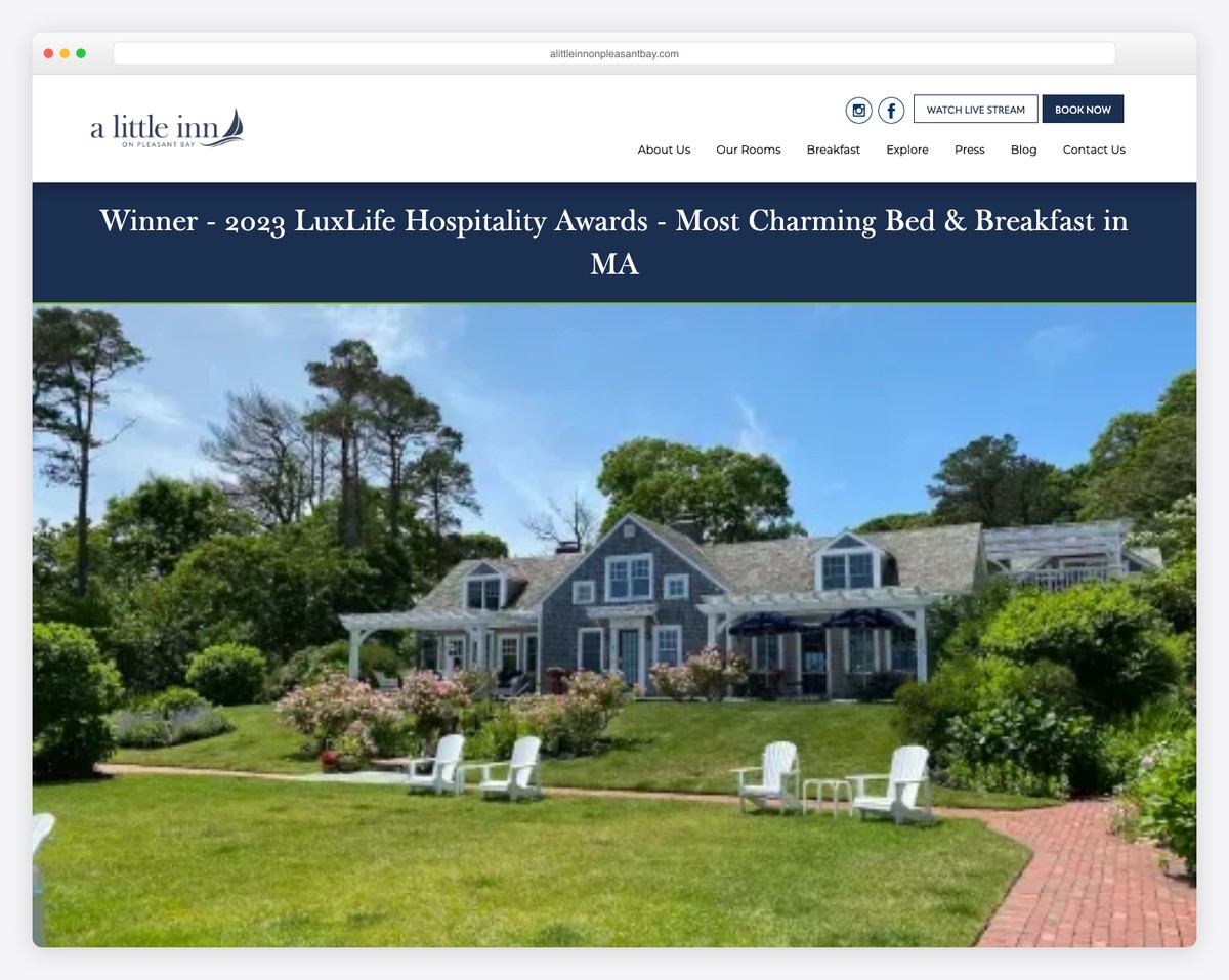 a little inn on pleasant bay cape cod website