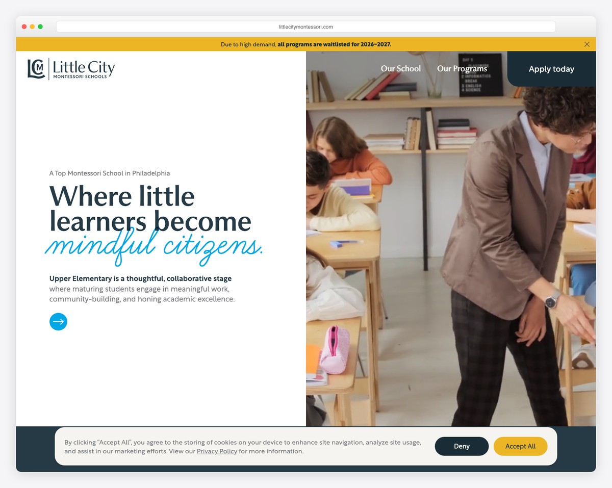little city montessori website example
