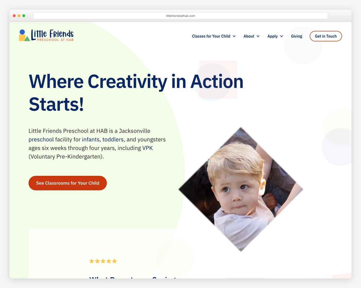 little friends preschool website example