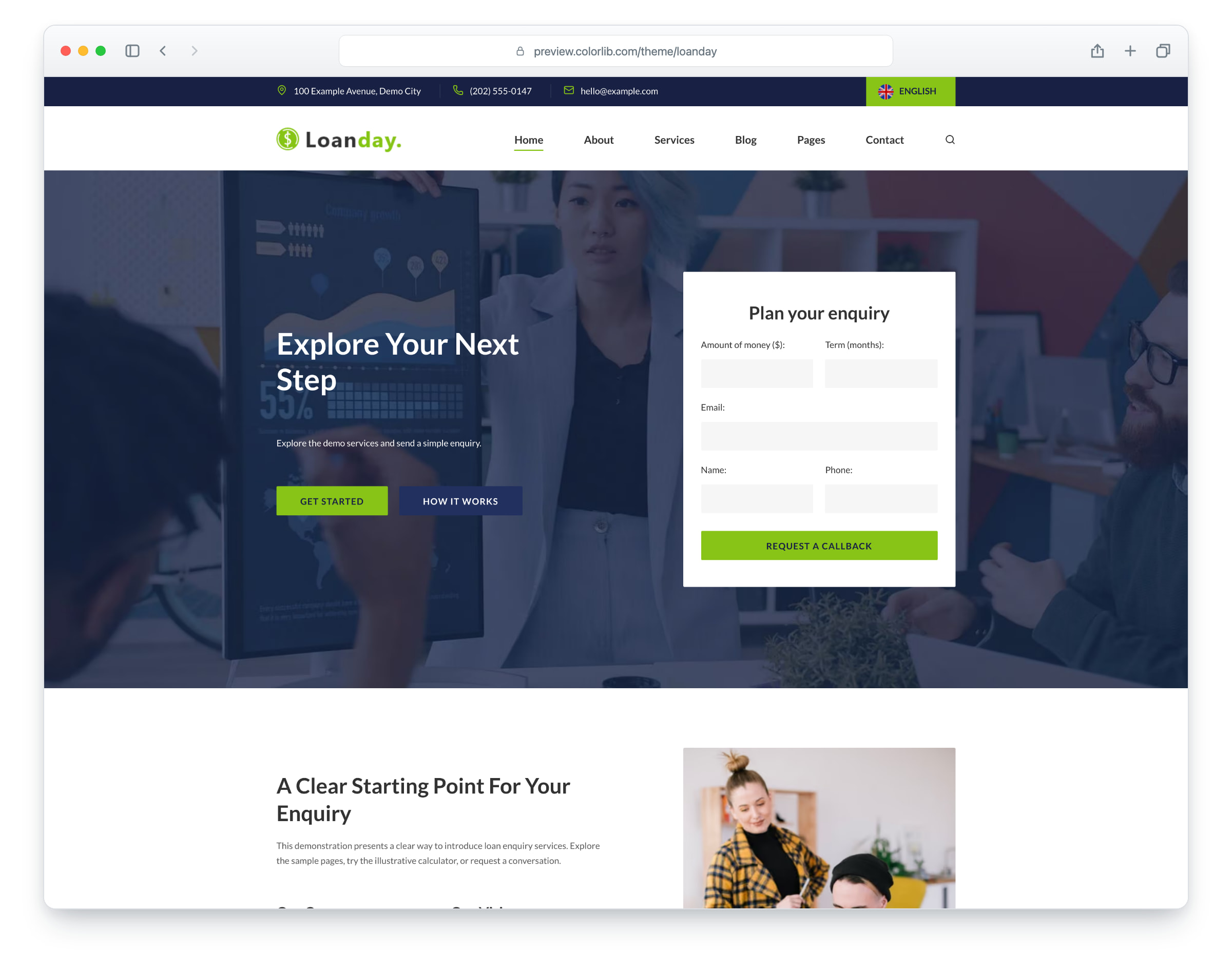 Loanday website template