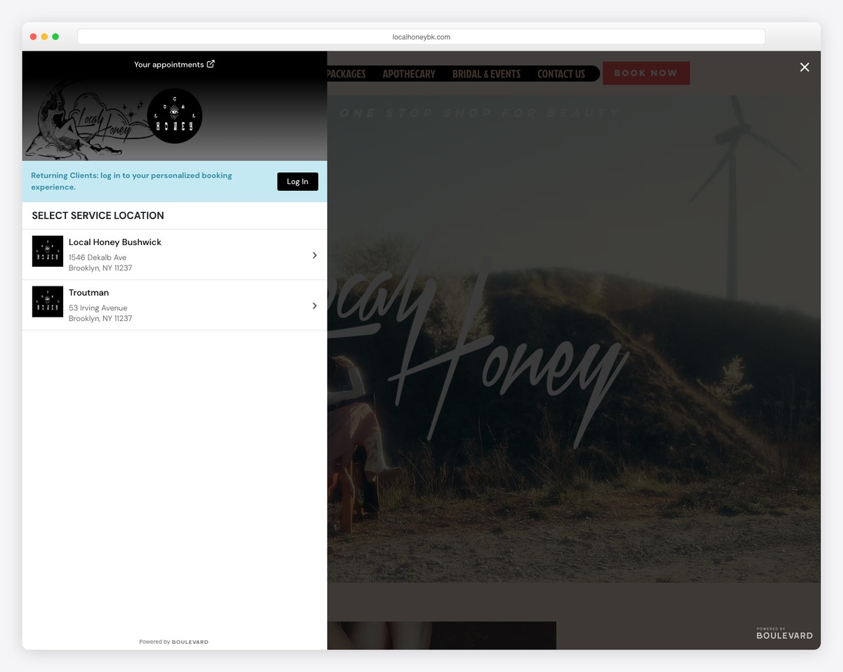 local honey website example