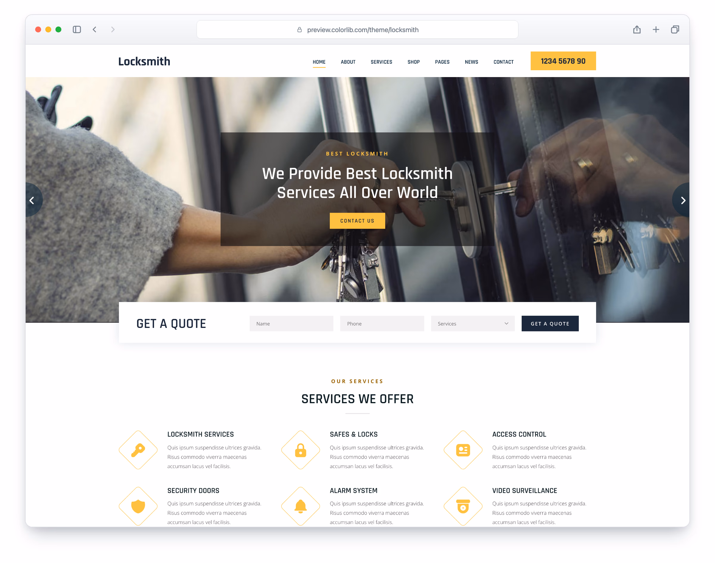 Locksmith website template