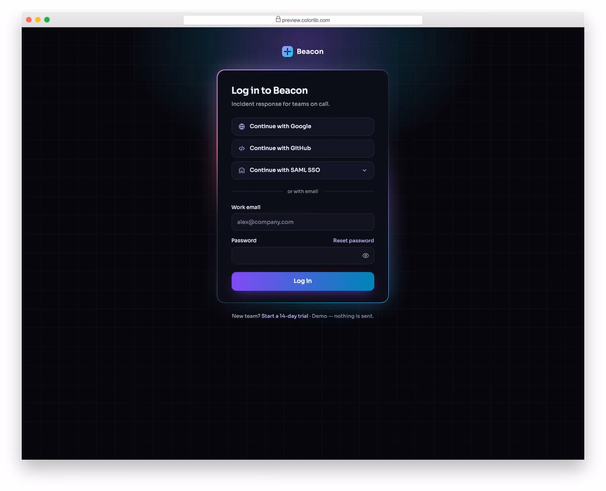 login page v03