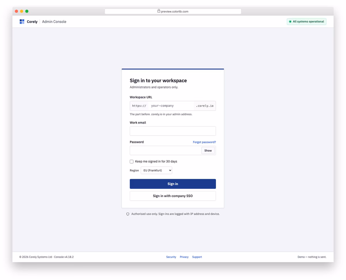 login page v09