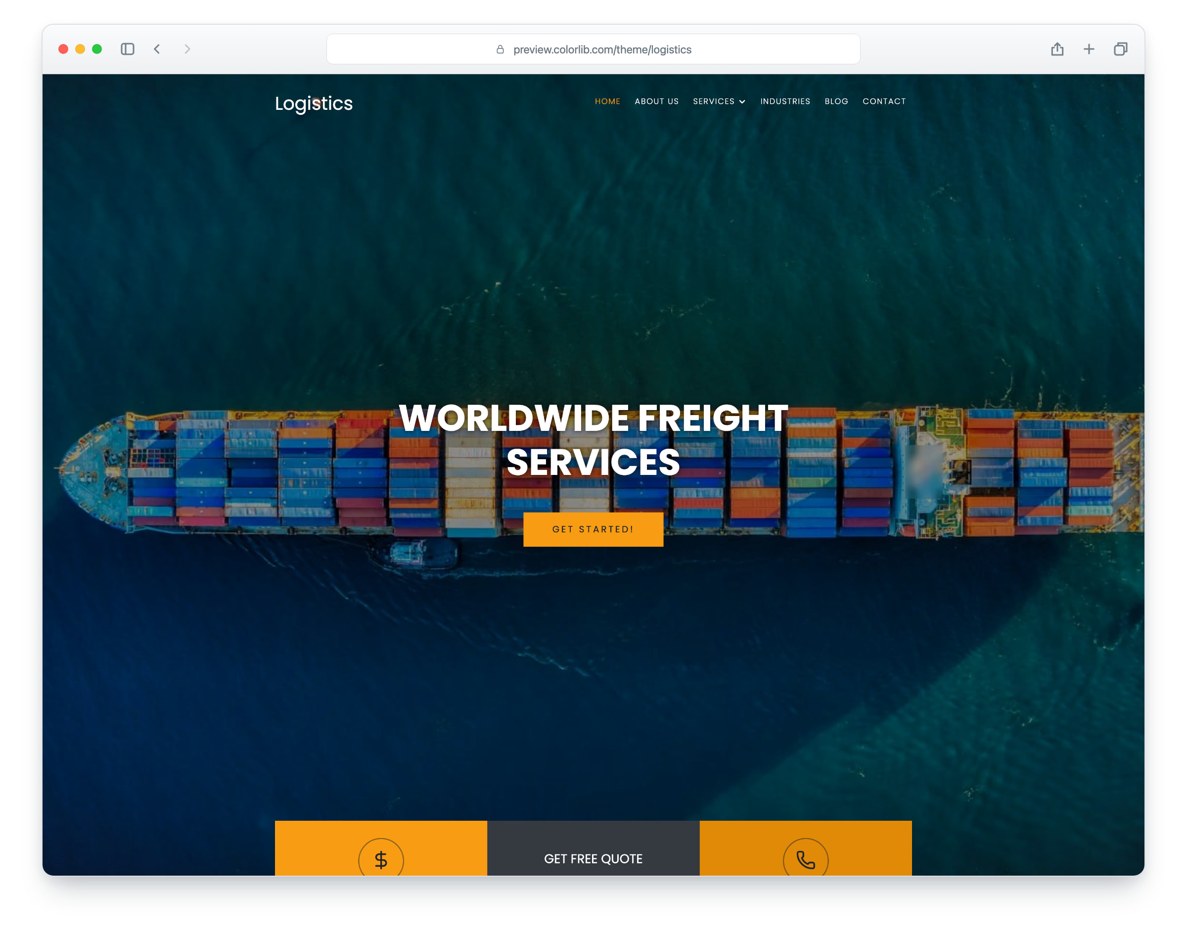 Logistics website template