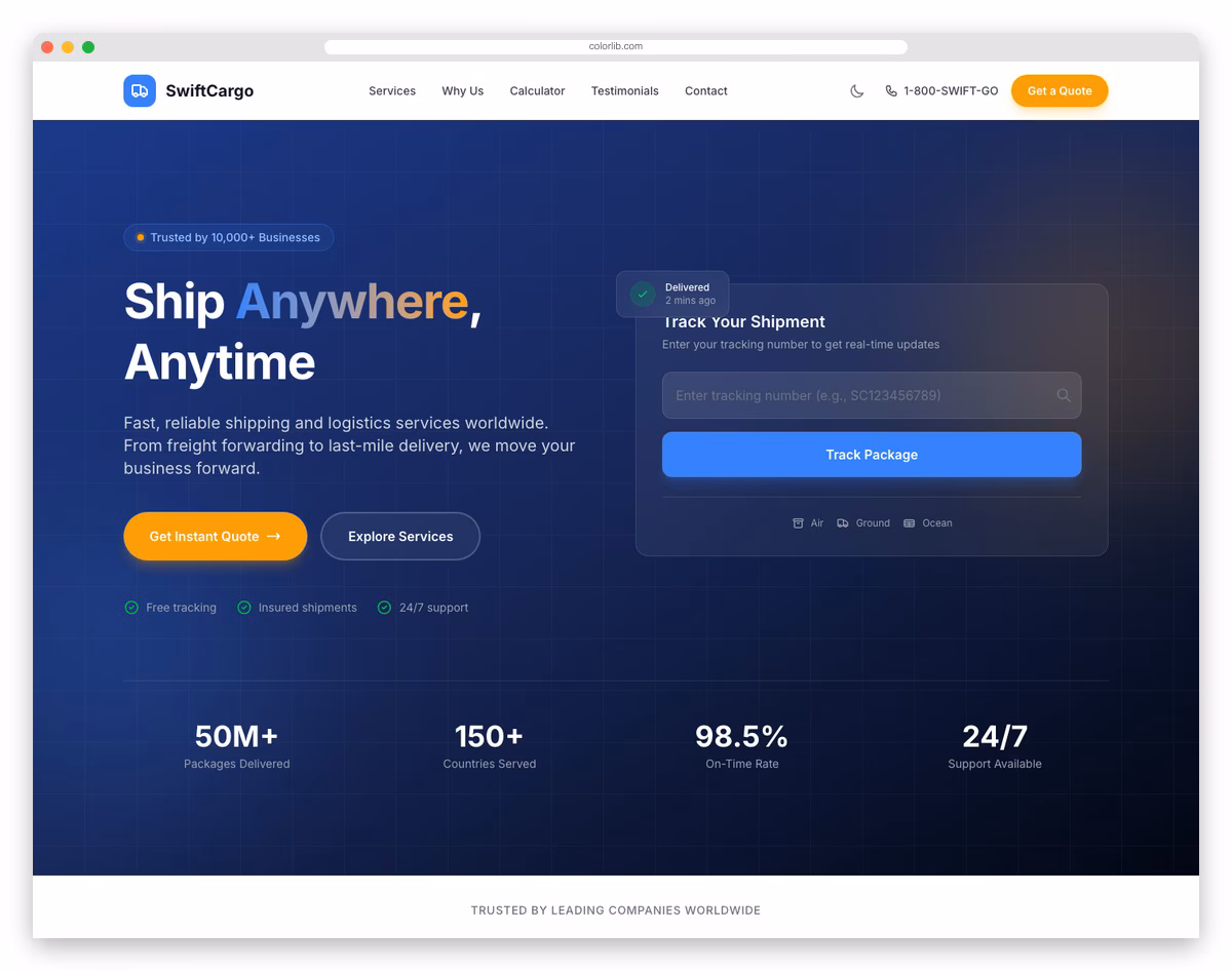 LogiTrans - Astro and Tailwind CSS Template