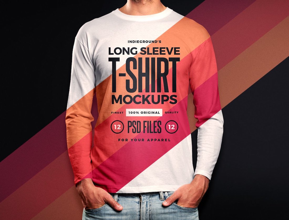 11+ Long Sleeve T Shirt Mockup Vector Gif Yellowimages Free PSD