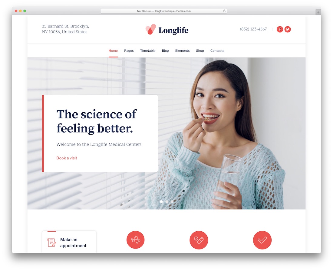 longlife medical website template