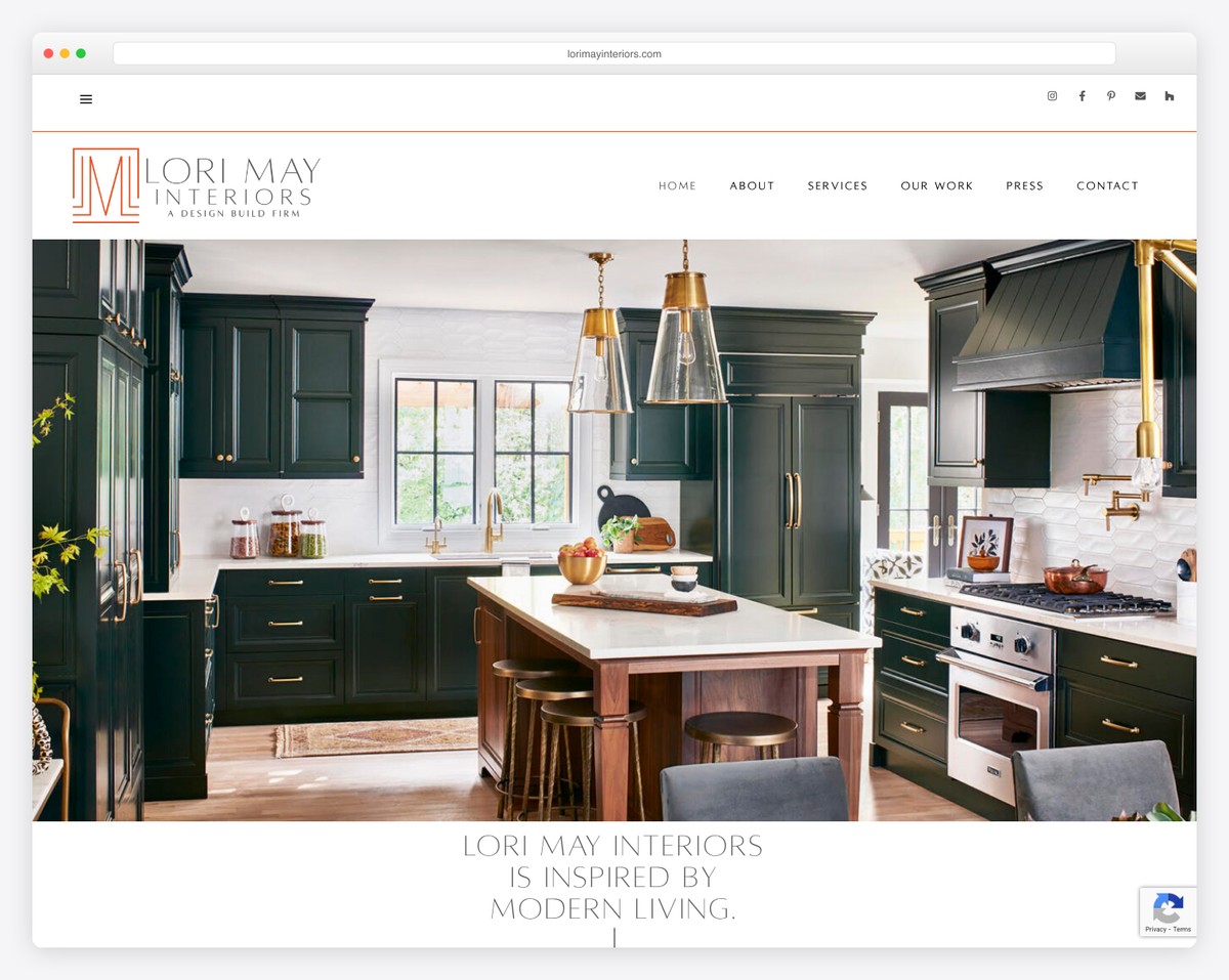 lori may interiors small business website example
