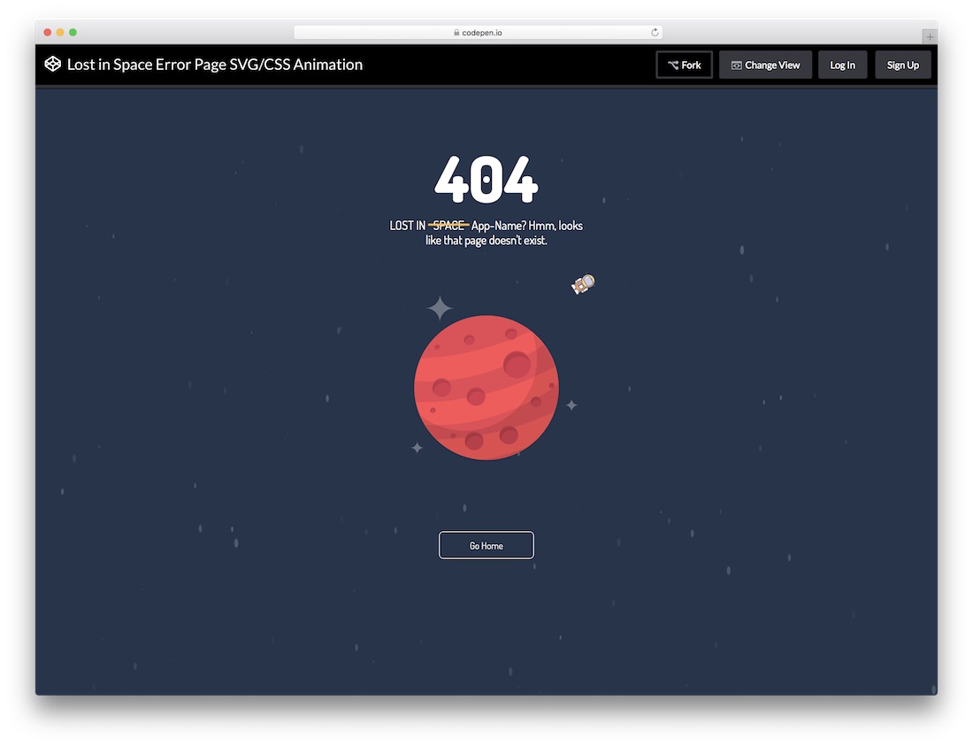 lost in space free error page template