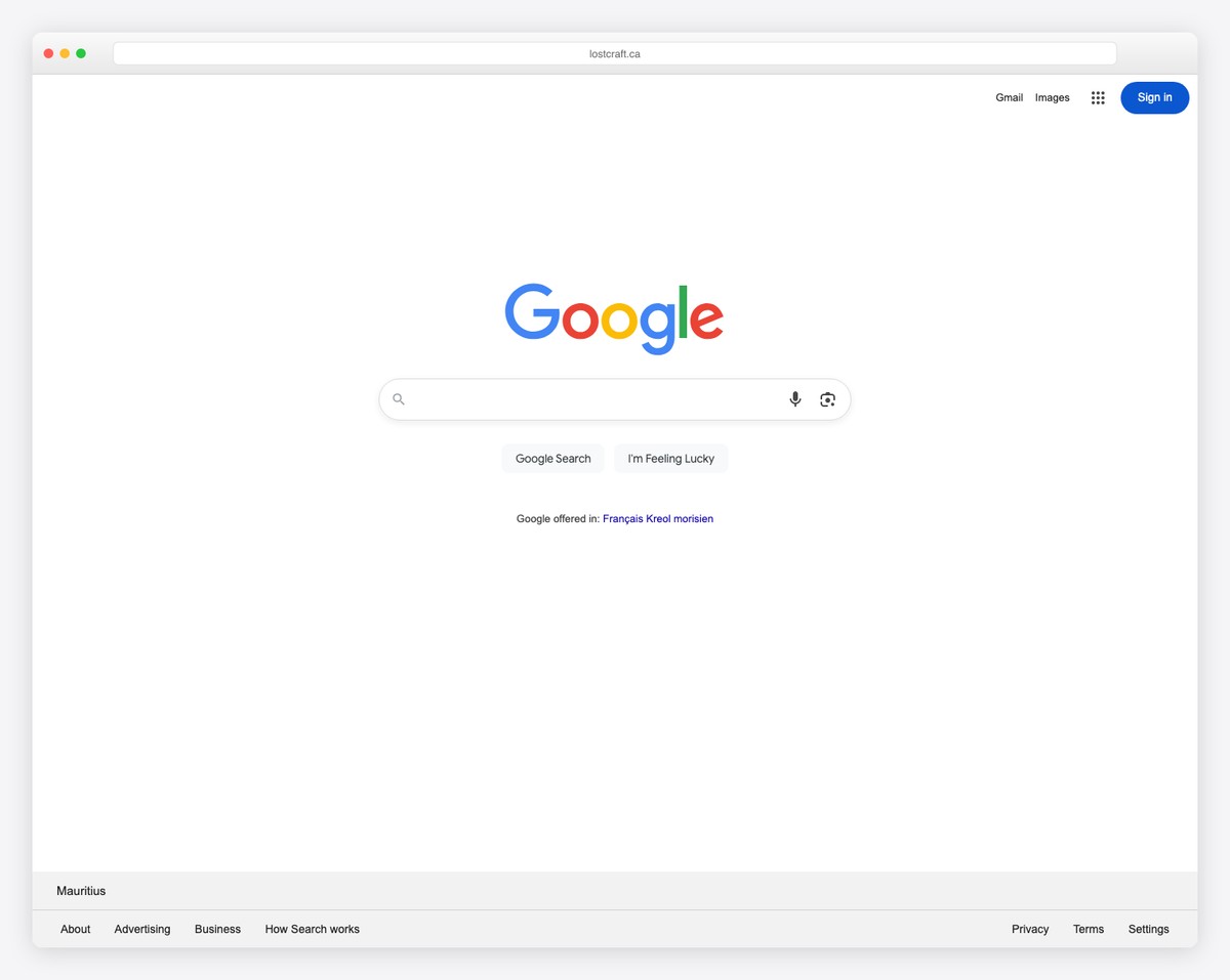 lost craft website example