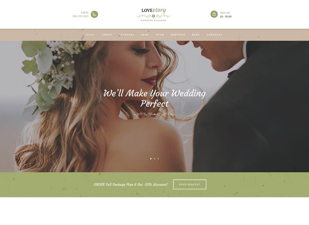Love Story - Beautiful Wedding and Event Planner WordPress Theme