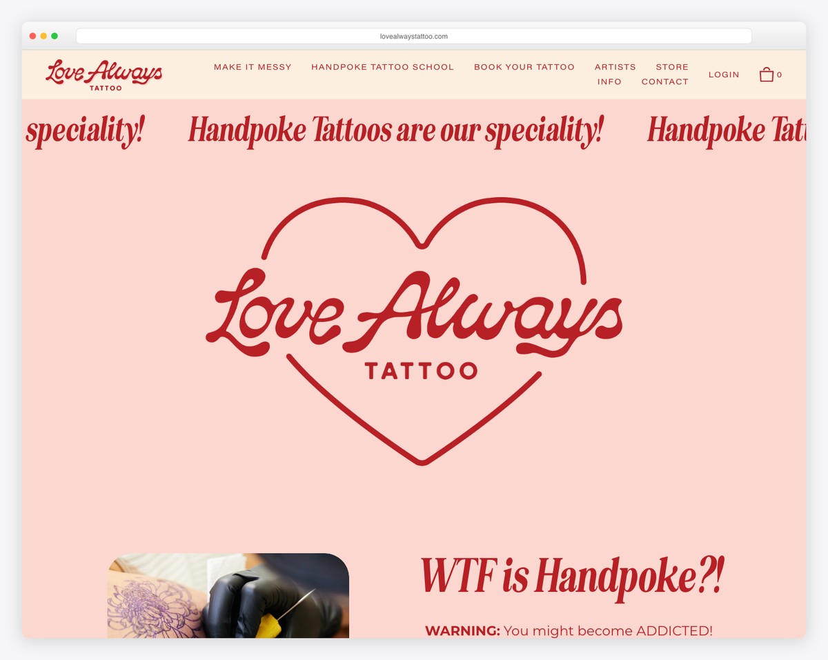 love always tattoo website example