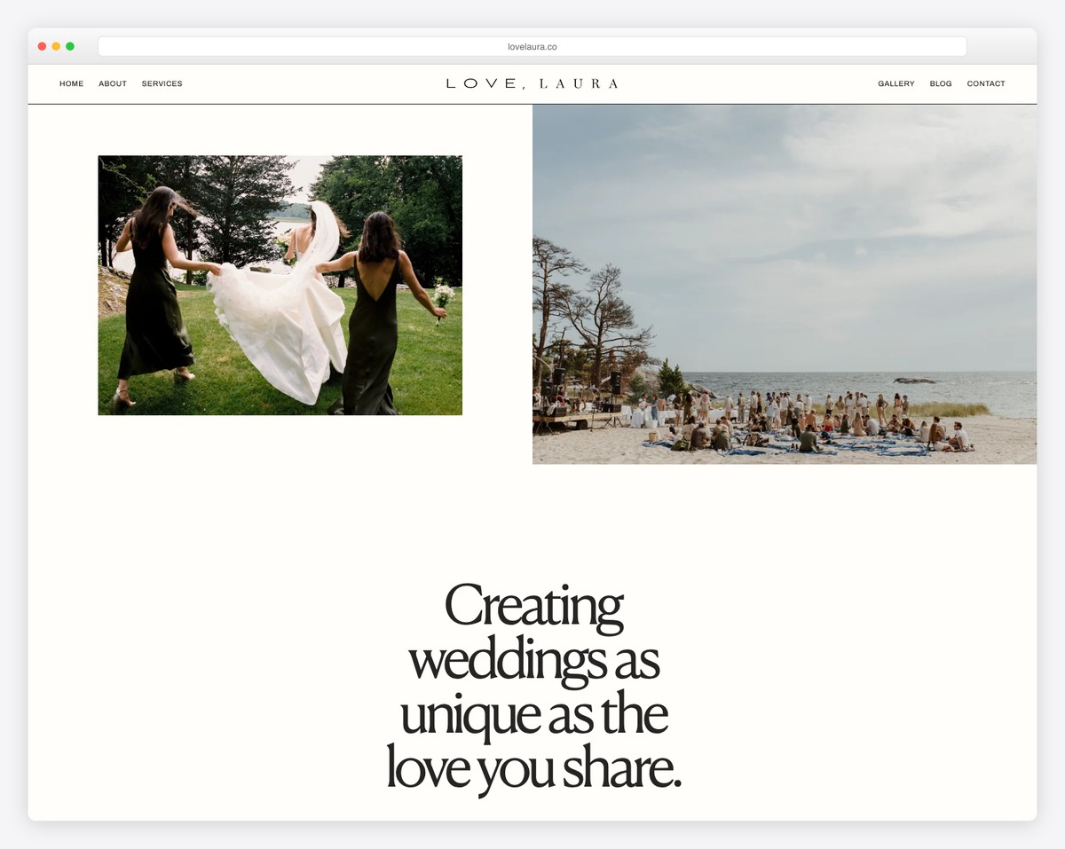 love, laura website example