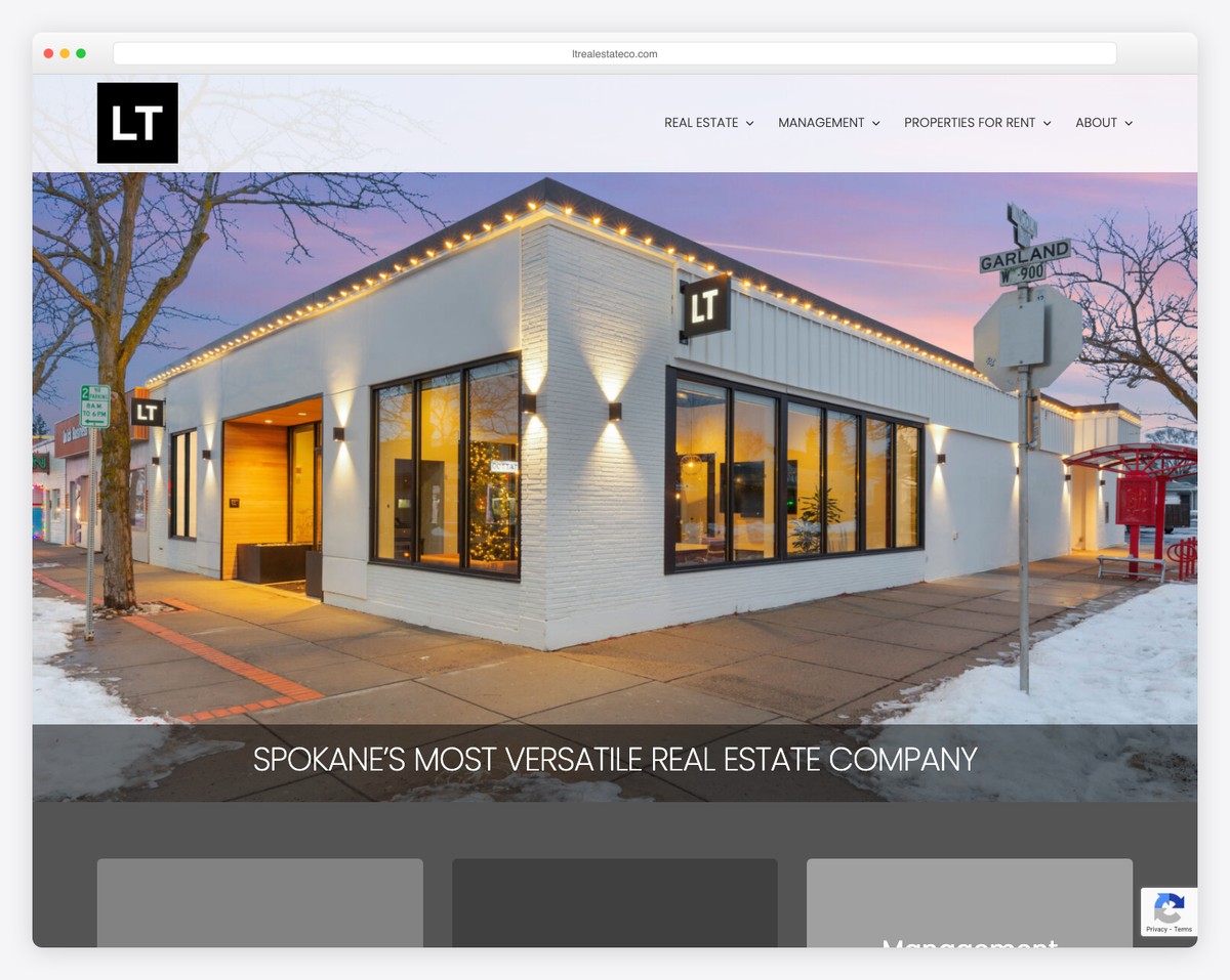 lt real estate & property management website example