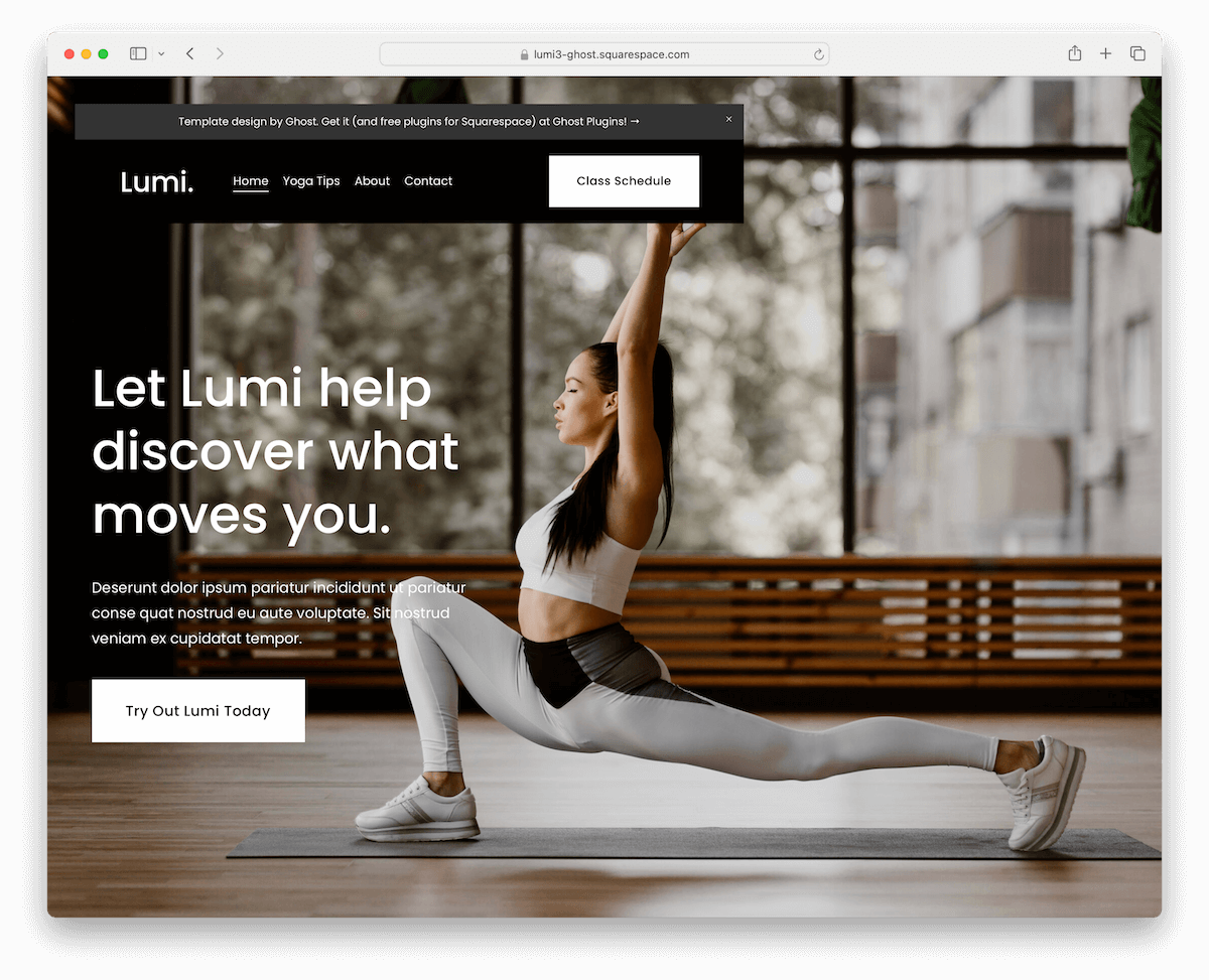 lumi squarespace fitness template