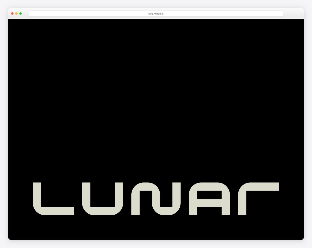 lunar - simplistic black website example that uses latest technologies