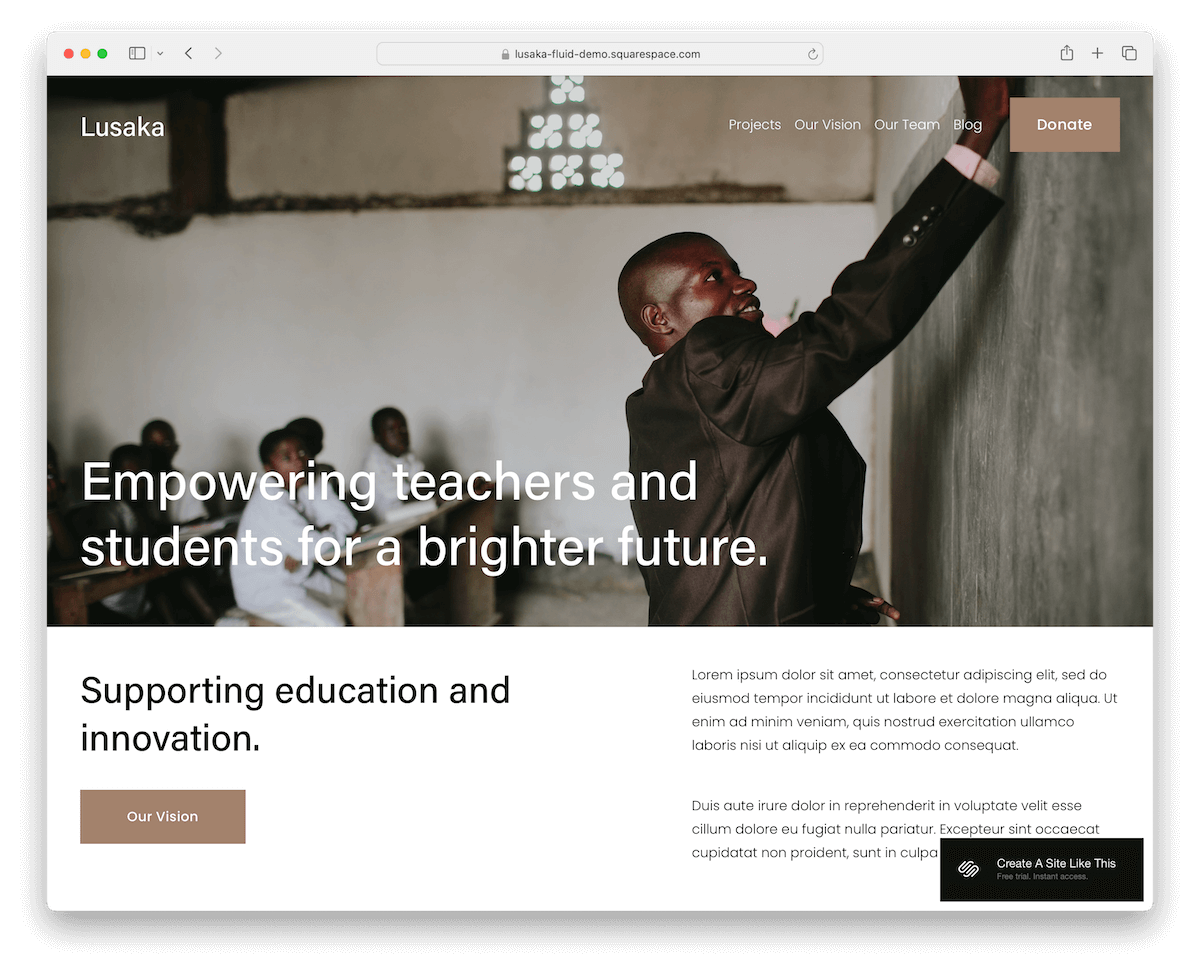 lusaka - education and non-profit landing page template