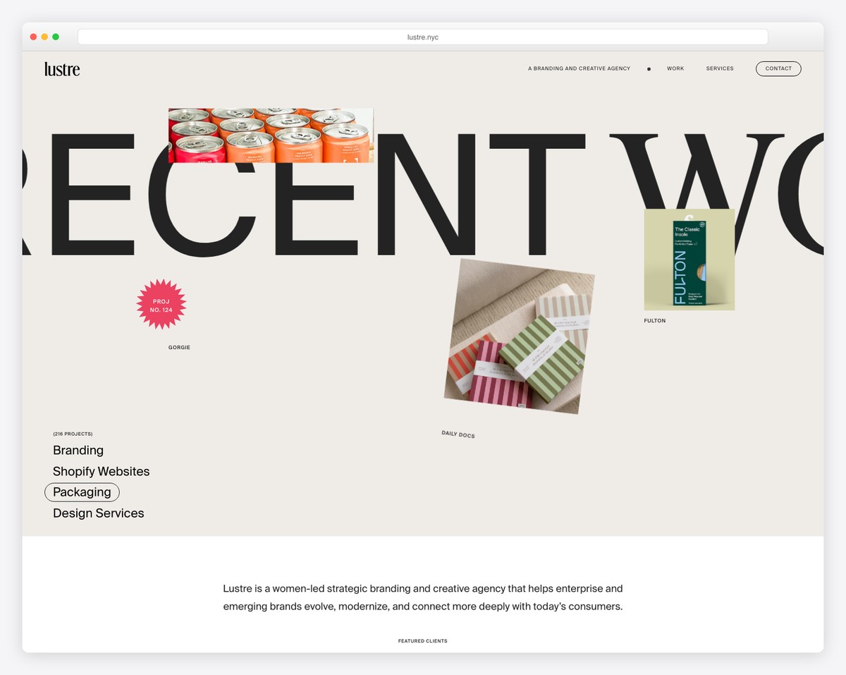 lustre website example