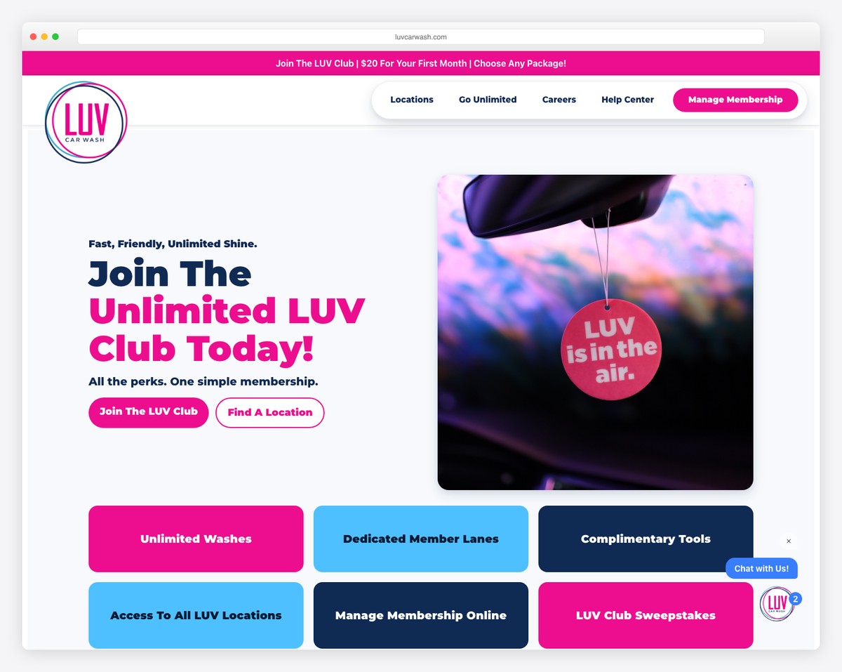 luv car wash web design