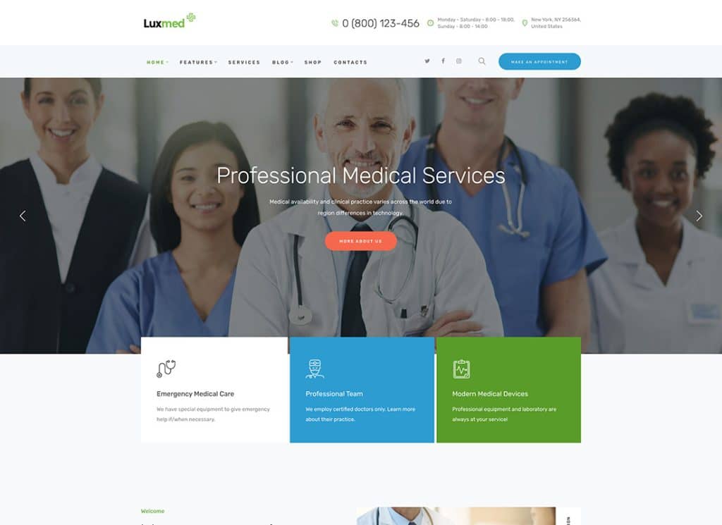 LuxMed - Medicine & Healthcare Doctor WordPress Theme