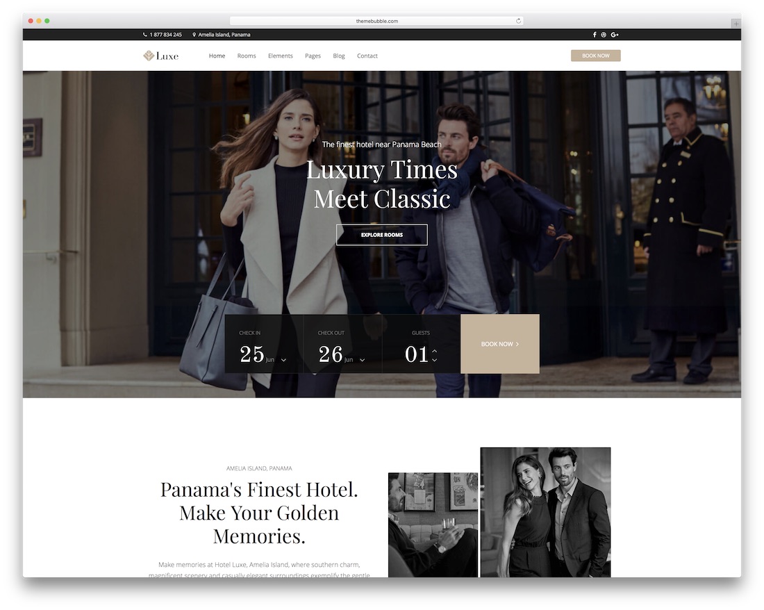 Luxe - Luxury Hotel WordPress theme