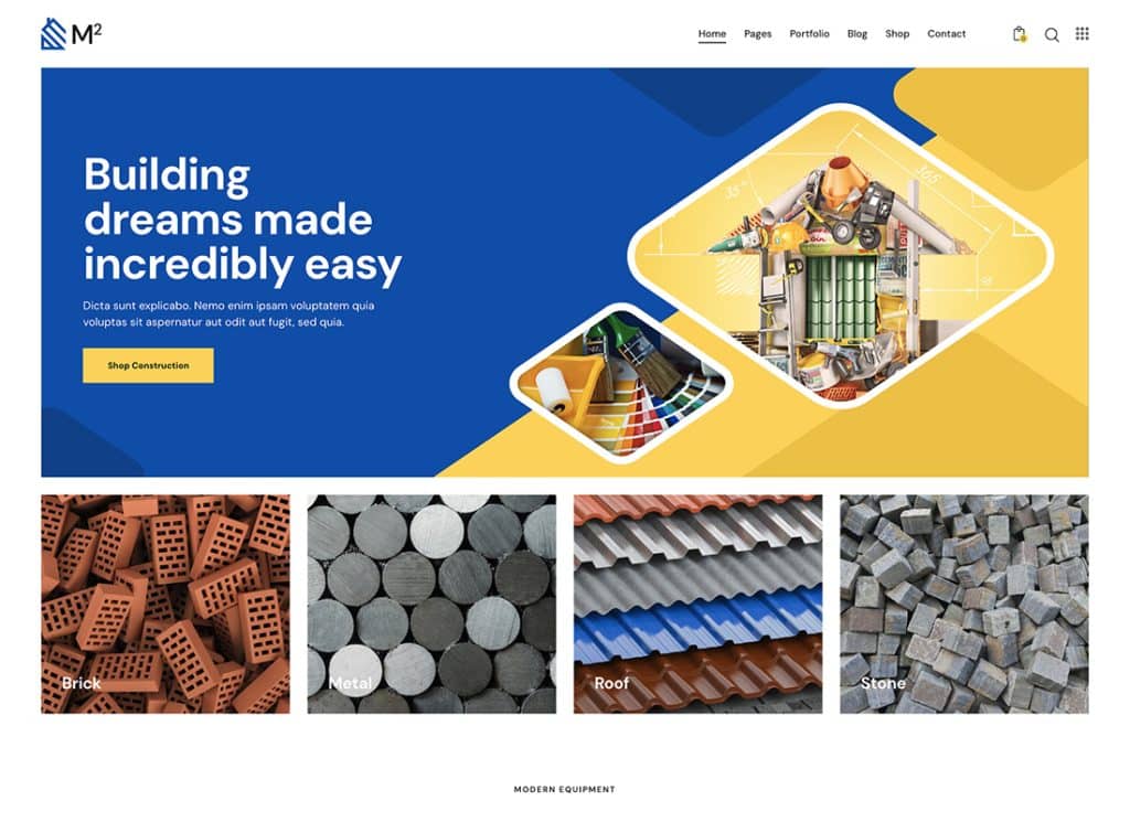 m2 - Construction Equipment and Building Tools Store WordPress Theme