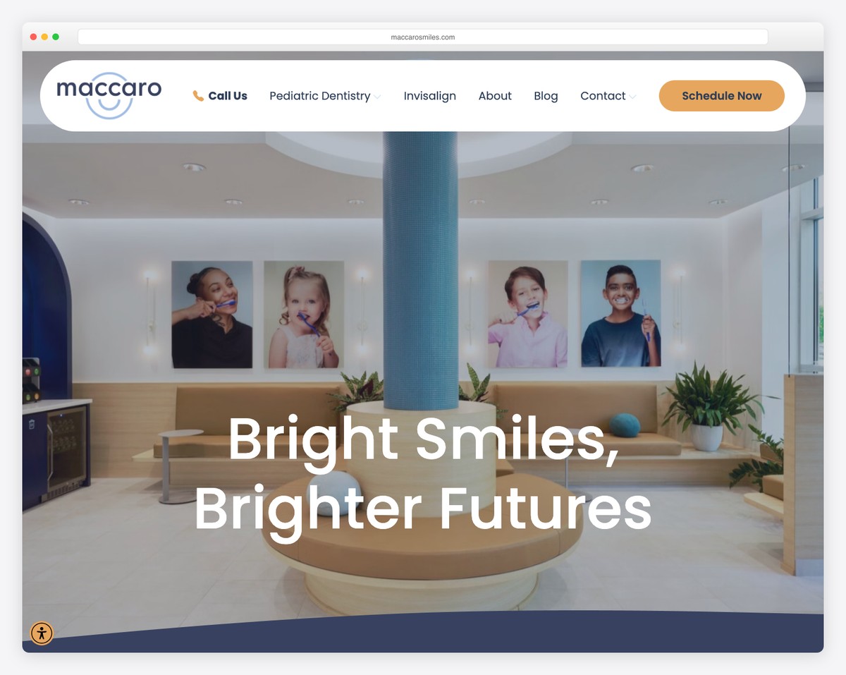 maccaro orthodontics & pediatric dentistry website example