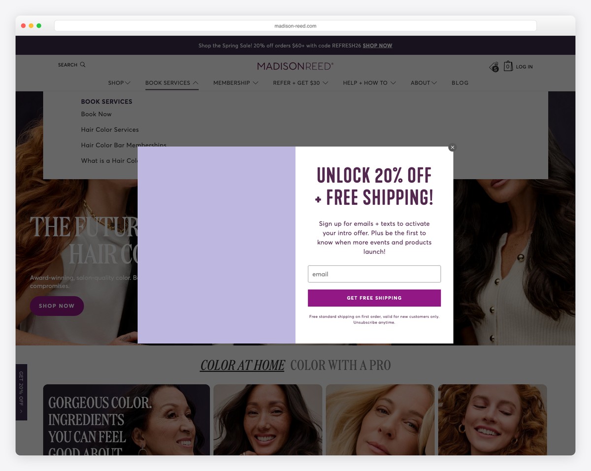 madison reed website example