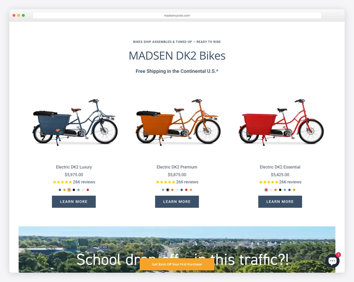 madsen cycles shopify website