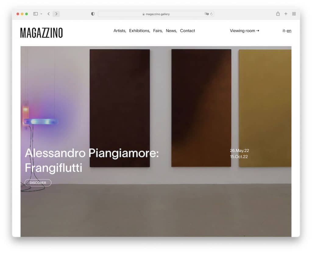 magazzino clean website example