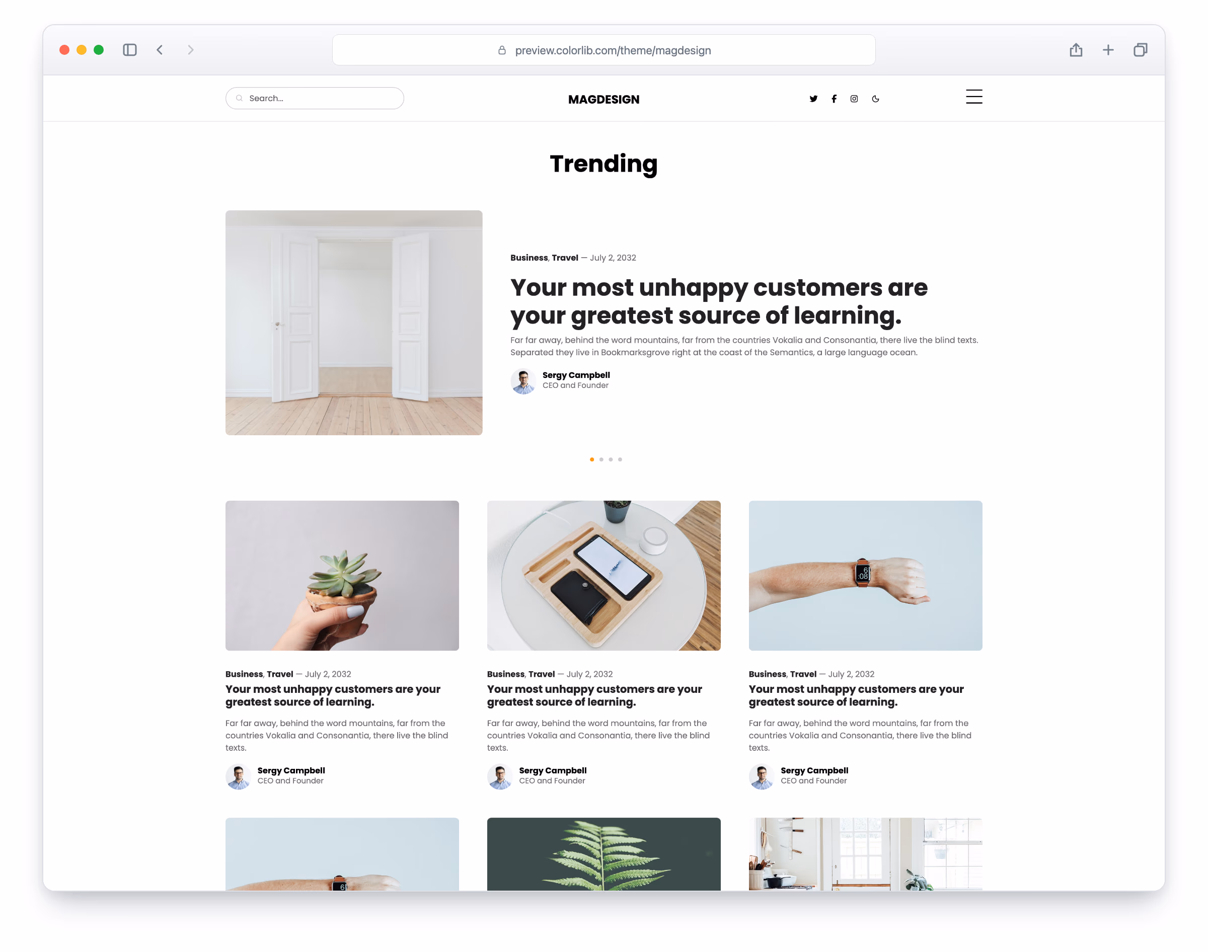 Magdesign website template